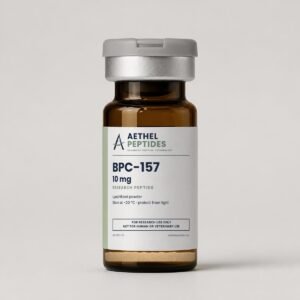 BPC-157 10 mg lyophilized research vial, Aethel Peptides