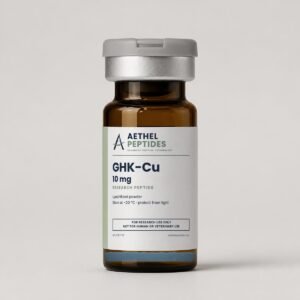 GHK-Cu 10 mg lyophilized research vial, Aethel Peptides