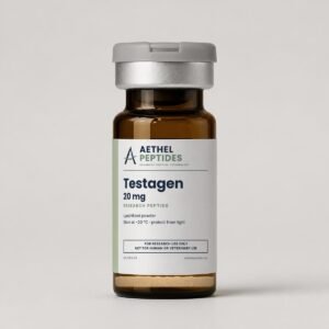 Testagen 20 mg lyophilized research vial, Aethel Peptides